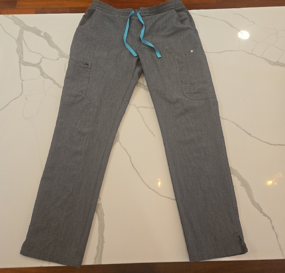 FIGS Technical Collection High Rise Straight Leg Scrubs Pants Gray Size Medium